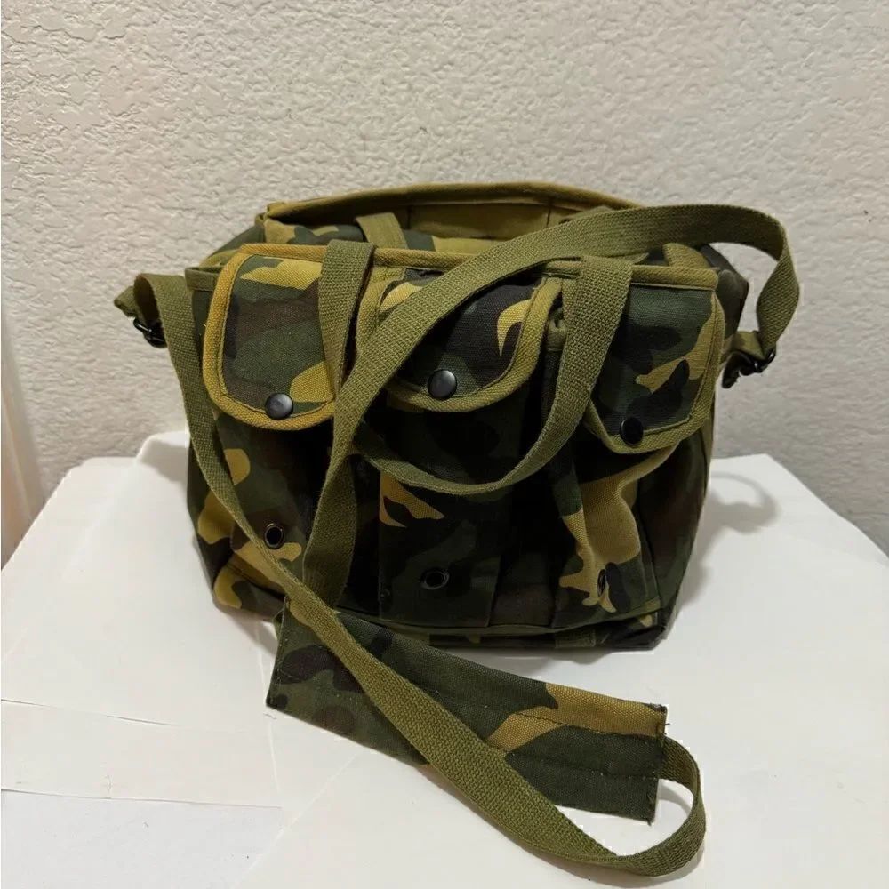 Military Camo Outdoor Tactical Hand Shoulder Bag Canvas Cotton multiple pocket